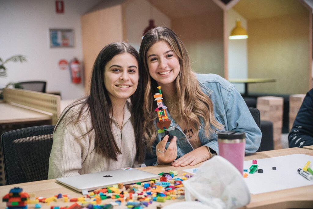 Teen students working together in a flexible learning environment