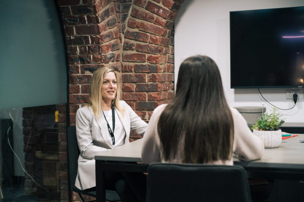 Students connecting with peers in the IDEA Academy learning community